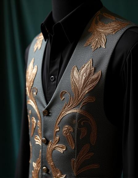 メタリックウエストコート